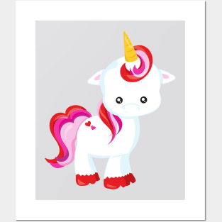 Cute Unicorn, Little Unicorn, Magic Unicorn Posters and Art